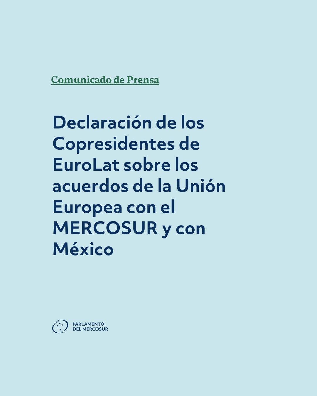Comunicado de Prensa de los Copresidentes de Eurolat