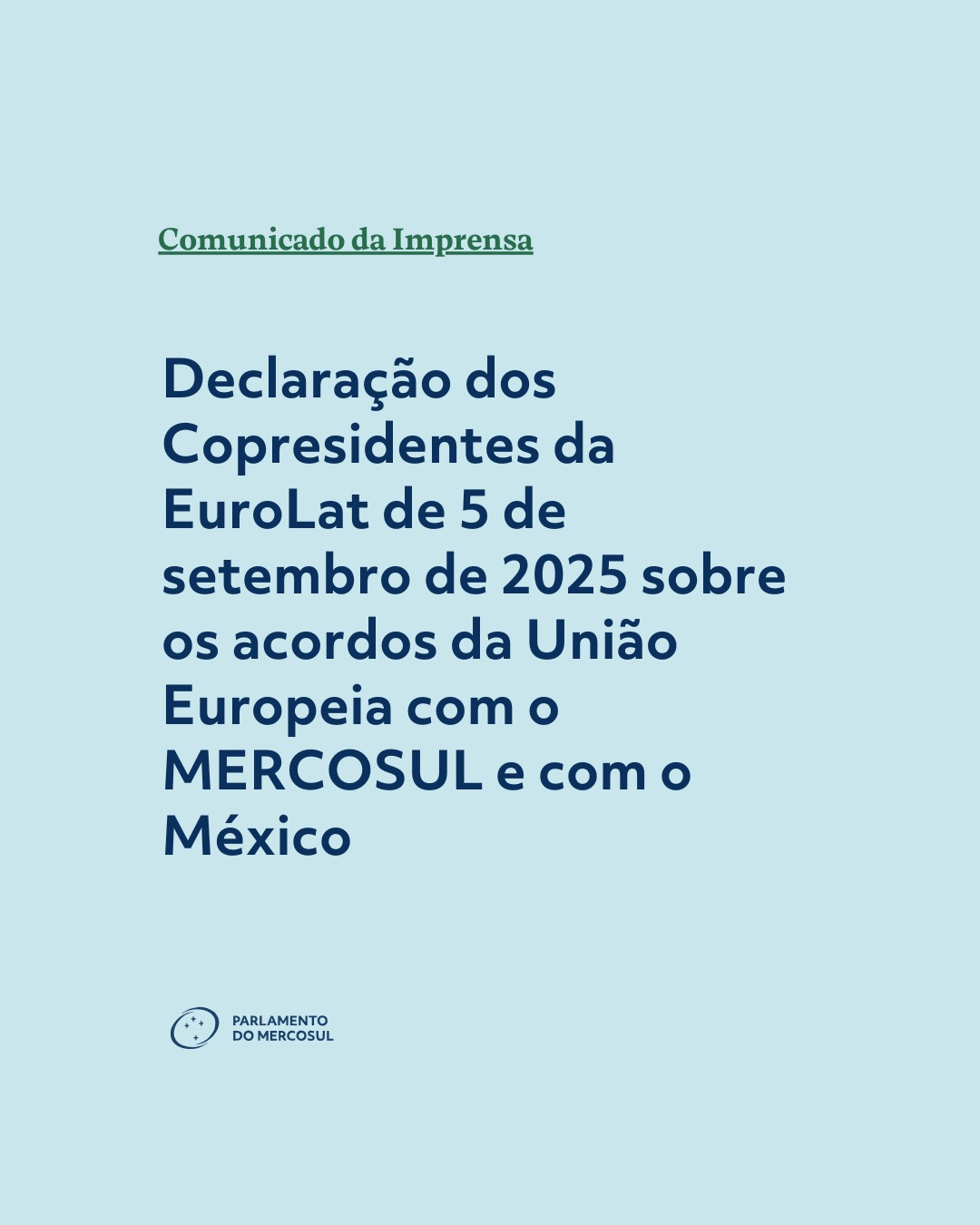 Comunicado de Imprensa dos Copresidentes da Eurolat